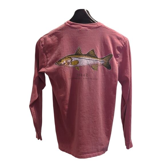 Phins Comfort Colors Mens Long Sleeve Tee Size Medium Red Snook Fish Outdoor - Picture 1 of 7